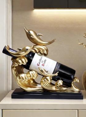 海豚酒架家居装饰品餐边柜红酒架工艺品新房装修软装配饰餐桌摆件