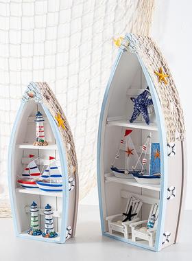 地中海夏季橱窗美陈布置创意船型展示柜船柜海洋主题装饰dp点道具