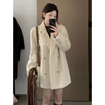 【高档礼盒装】ZTX2025秋冬韩系高级感中长款气质羚羊绒加厚大衣