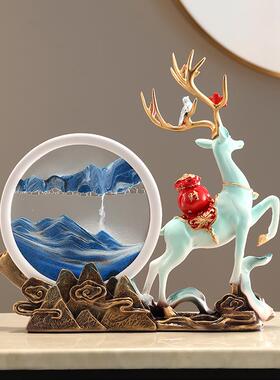 树脂麋鹿工艺品家居摆件新中式创意客厅玄关酒柜电视柜装饰品