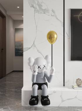 芝麻街kws公仔暴力60cm摆件熊客厅悬坐空电视两边的姿落地装饰a品