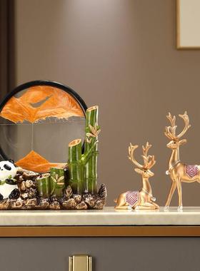 节节高升竹子招财摆件流沙画酒柜客厅装饰玄关书房办公室乔迁礼品