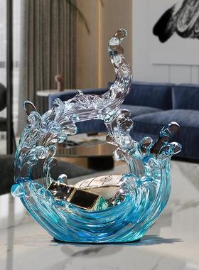 风生水起酒柜装饰品摆件家居饰品现代客厅电视柜办公室招财工艺品