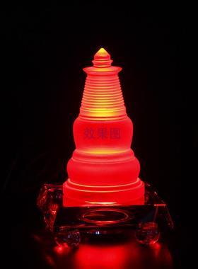 工艺礼品摆饰琉璃水晶发光底座七彩色自动变化可控制颜色透光柜台