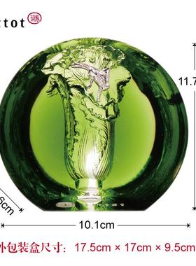 tittot琉园创意中式桌面琉璃招财白菜摆件 结伴 领导朋友老师礼物