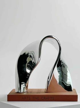 轻奢抽象艺术异形电镀创意摆件家居客厅高档装饰品软装摆设高级感