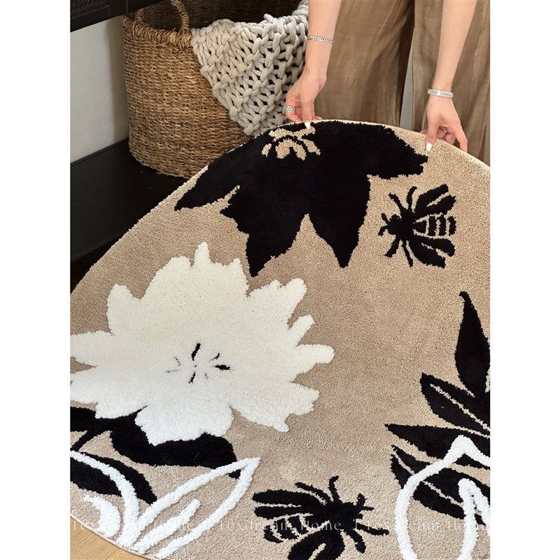 织梦 法式复古卉卧室床边毯加厚植绒地毯高级感氛围感,淘宝优惠券,粉丝福利购,淘宝优惠卷