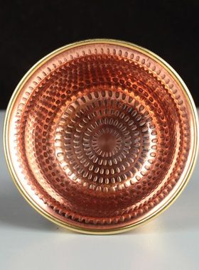 供水杯供佛杯纯铜手工古色雕花高脚供水碗供水杯观音供水碗