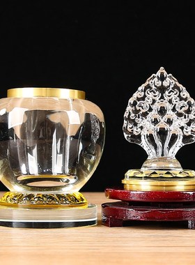 水晶如意宝瓶装舍j利塔水晶瓶密封装藏供佛桌面摆件供佛用品瓶透