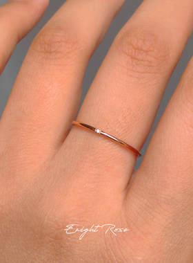 爆推!极细小钻戒迷你碎钻锆石戒指女微镶单钻戒子链条戒洗手可戴