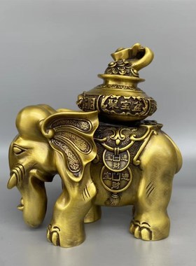 铜象摆件一对纯铜大象客厅玄关财位吸水象大号开业礼品装饰工艺礼