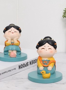 古风唐仕女手机支架摆件创意家居卧室床头办公室桌面懒人装饰摆件