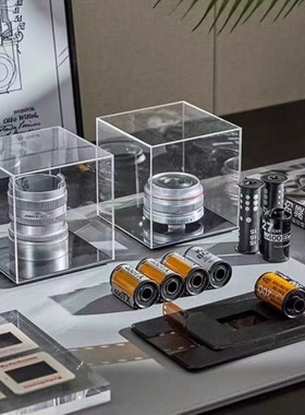 样板间书房装饰品软装摄影师主题组合书桌相机模型胶卷摆件家居