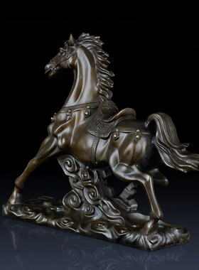 铜艺铺 精品纯铜马到成功摆件办公室家居装饰铜马工艺品礼品摆件