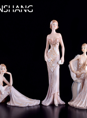 欧式女郎美女摆件家居装饰品客厅酒柜创意人物摆设 结婚生日礼物