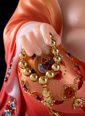 汉白玉弥勒佛像欢喜布袋弥勒佛大肚笑佛菩萨家用供奉客厅招财摆件