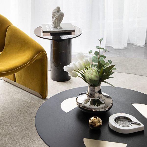 现代轻奢电镀银色陶瓷花瓶餐桌面摆件样板房客厅插花器简约装饰品,淘宝优惠券,粉丝福利购,淘宝优惠卷