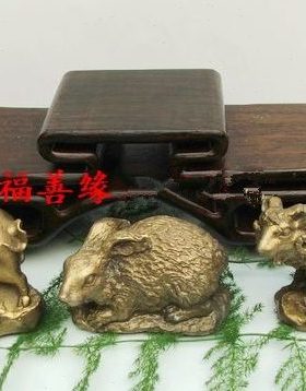 属羊者三合摆件铜生肖猪兔羊亥卯未三合工艺饰品橱柜摆设