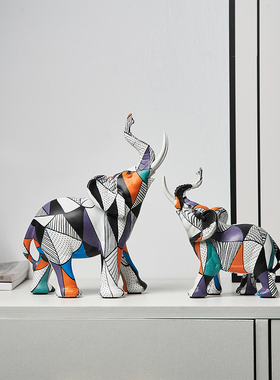 抽象艺术大象摆件高级感家居饰品客厅玄关酒柜电视柜装饰轻奢