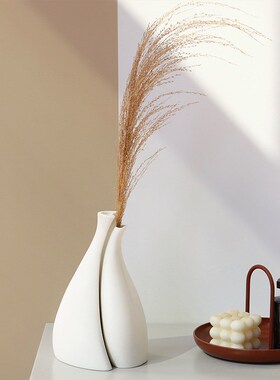 创意依偎花瓶组合陶瓷爱心白色插花桌面酒店玄关摆件艺术花瓶纯白