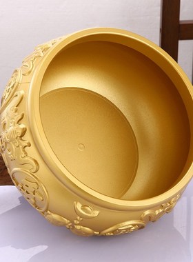 聚宝盆摆件招财铜制聚财纯黄铜存钱罐客厅办公室店铺开业礼品米缸