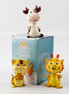 十二生肖全套摇头创意摆件家居桌面汽车客厅卧室装饰房间布置礼物