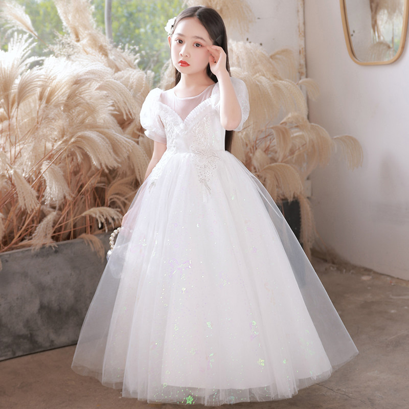 儿童礼服公主裙高端女童钢琴演出服洋气小主持人生日花童婚纱夏季,淘宝优惠券,粉丝福利购,淘宝优惠卷