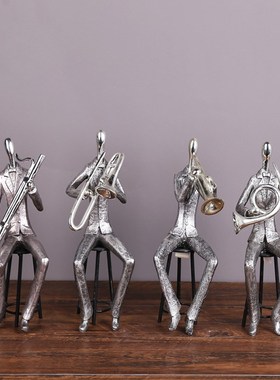 美式乡村艺术装饰复古摇滚乐队乐器摆件创意客厅酒柜酒吧餐厅摆设