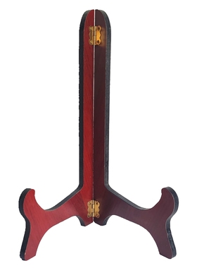 架子相框支架八卦镜架大铜钱底座茶饼架实木展示盘架托瓷盘架