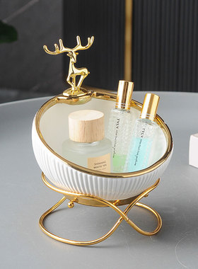 北欧轻奢玄关钥匙遥控器收纳盒客厅摆件简约桌面置物架鞋柜装饰品