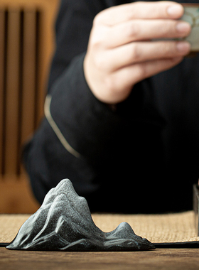 新中式禅意陶瓷摆件创意家居客厅玄关装饰品桌面假山摆设搭配配件