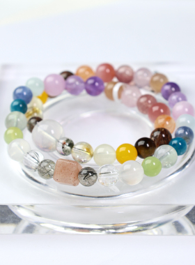 走进东非【鹏飞水晶 天然多宝双圈手串 6530