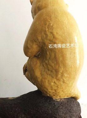 石湾公仔陶瓷猴子工艺送礼精品家居门客厅装饰品动物生肖猴子摆件