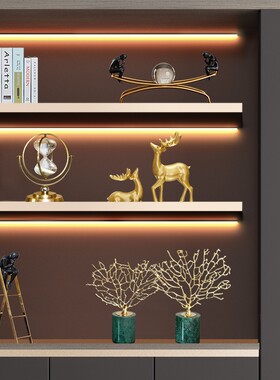 现代轻奢创e意工艺品客厅酒柜书柜书架办公桌电视柜家居装饰品摆