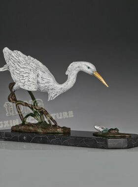铜雕溪边AL267书房办公室家居室内摆件软装家饰动物工艺礼品包邮