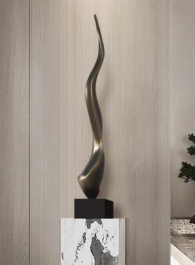 现代简约抽象雕塑客厅玄关落地瘦高款壁龛细长型艺术摆件工艺品