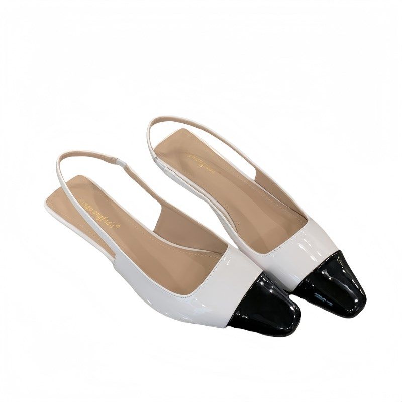 2025夏季新款气质小方头浅口后空通勤百搭小粗跟凉鞋女平底鞋,淘宝优惠券,粉丝福利购,淘宝优惠卷