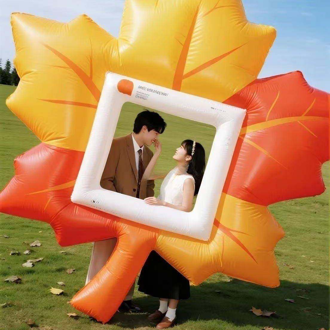 大型天美充气枫秋叶相框气模定制户外商场MJU活动打卡件摆拍照陈,淘宝优惠券,粉丝福利购,淘宝优惠卷