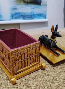 桌面埃及装阿努比口红00258化妆美首饰盒饰品小精致甲珠宝收纳盒