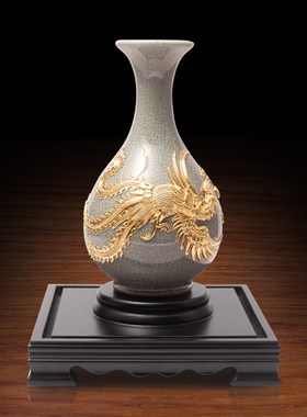 龙凤呈祥b厦门漆线雕花瓶摆件闺蜜新婚礼物送新娘结婚礼品送新人