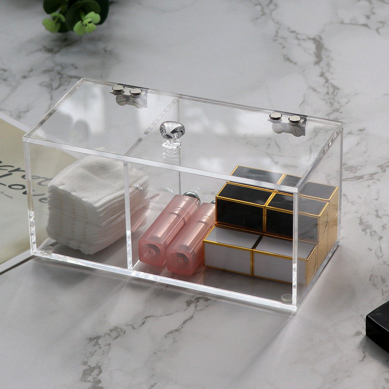 高档翻盖棉签盒化妆棉盒透明亚克力口红化妆品收纳缷妆棉酒店欧式,淘宝优惠券,粉丝福利购,淘宝优惠卷