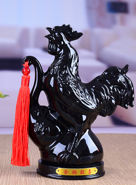 陶瓷十二12生肖小摆件招财黑色鼠牛狗猪虎兔马羊龙蛇家居办公摆设