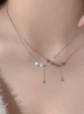 轻奢小众闪钻麦穗平安项链女