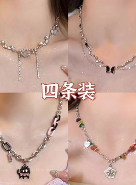 甜酷暴击~白月光流苏项链女ins潮小众高级设计感猫咪锁骨链颈链女