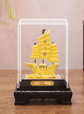 新中式轻奢一帆风顺帆船摆件客厅领导办公室桌面酒柜摆设商务礼品