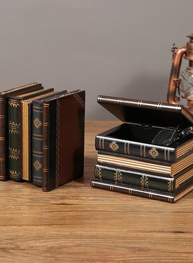 彷真书假书装饰收纳摆件轻奢覆古办公室酒柜书房欧式摄影道具书盒