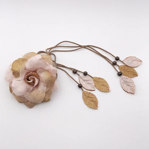 雪纺花朵流苏窗帘夹  韩式绑带绑绳欧式纱帘扎带家居窗帘扣一对装 - 图2