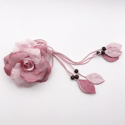 雪纺花朵流苏窗帘夹  韩式绑带绑绳欧式纱帘扎带家居窗帘扣一对装 - 图3