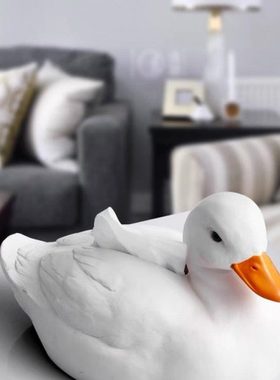 网红维尔柯鸭子纸巾盒装饰品摆件家用客厅茶几抽纸收纳盒个性创意