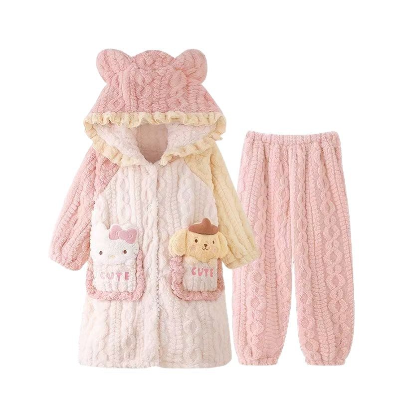 珊瑚绒睡衣女秋冬季长袖2026年新款法兰绒舒适可爱保暖家居服套装,淘宝优惠券,粉丝福利购,淘宝优惠卷